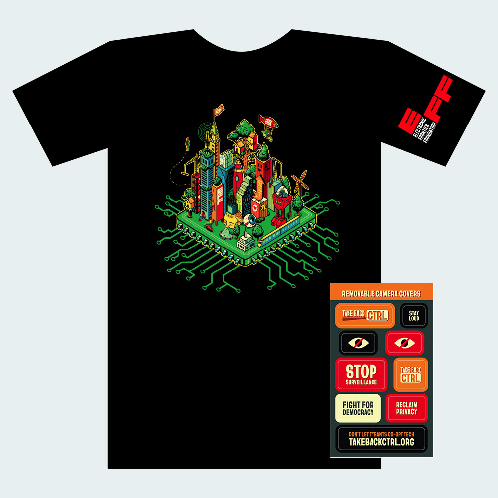EFF35 Cityscape T-Shirt & Take Back CTRL Cam Covers