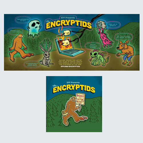 Encryptids Stickers & Bigfoot Pin 