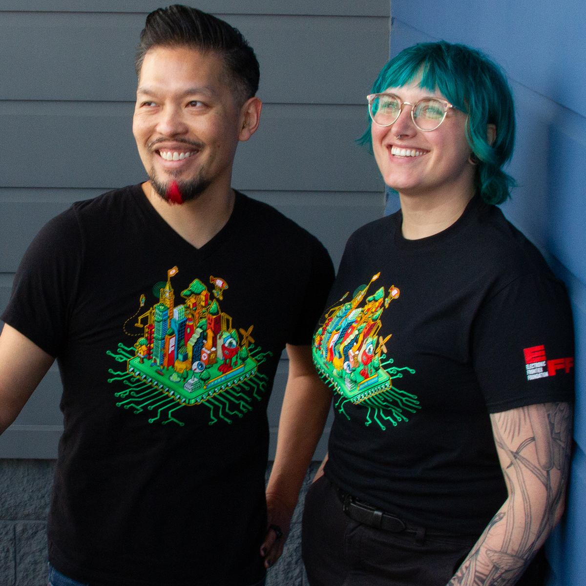 Guardian Combo: EFF35 Cityscape T-Shirt and Metal Member Card