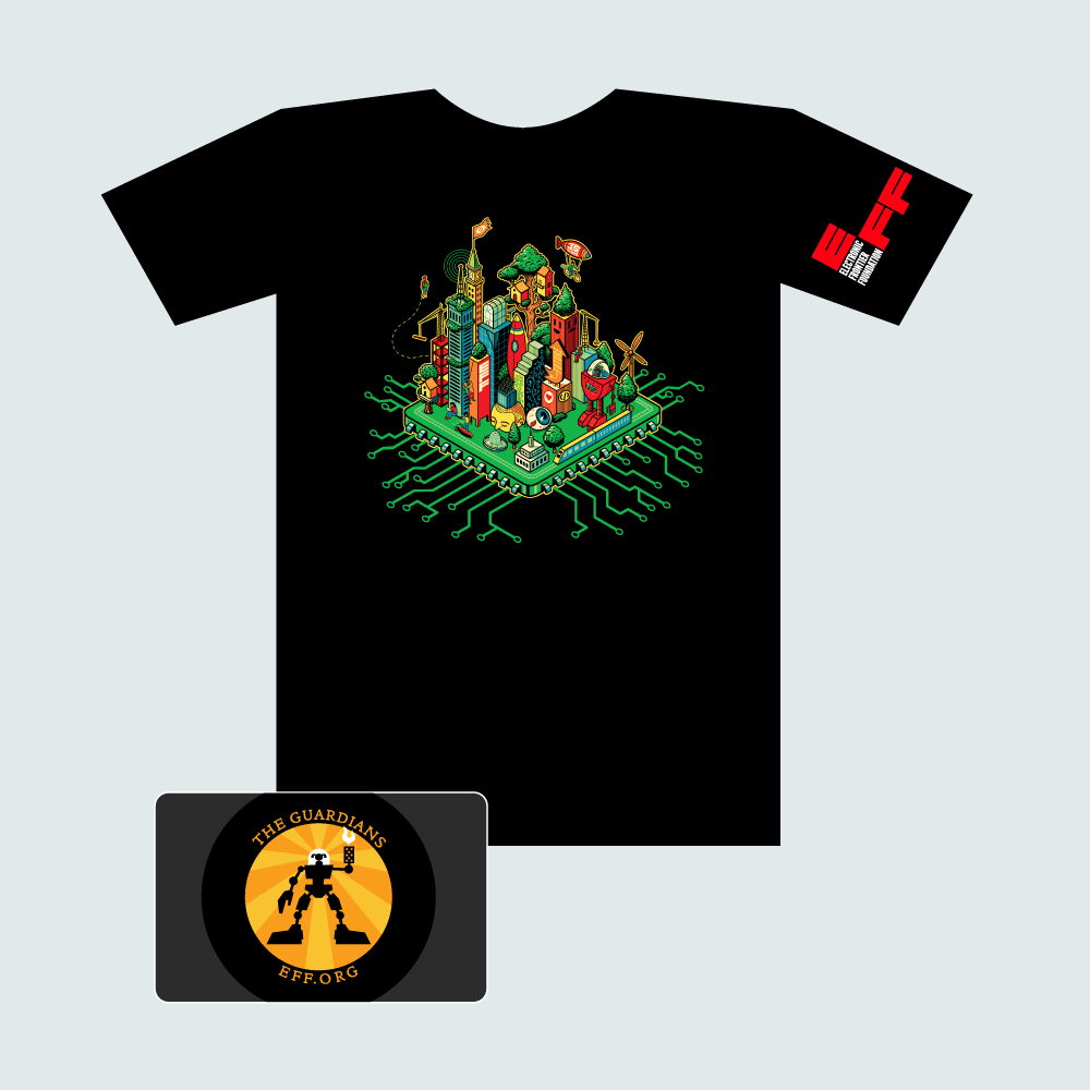 Guardian Combo: EFF35 Cityscape T-Shirt and Metal Member Card